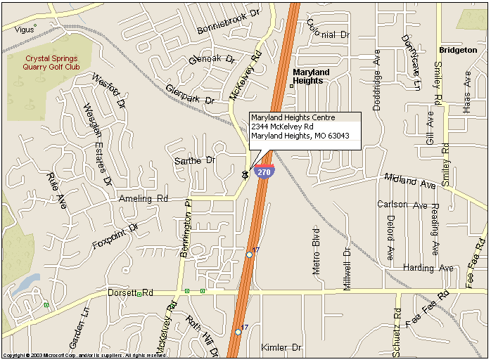 Maryland Heights Centre Map